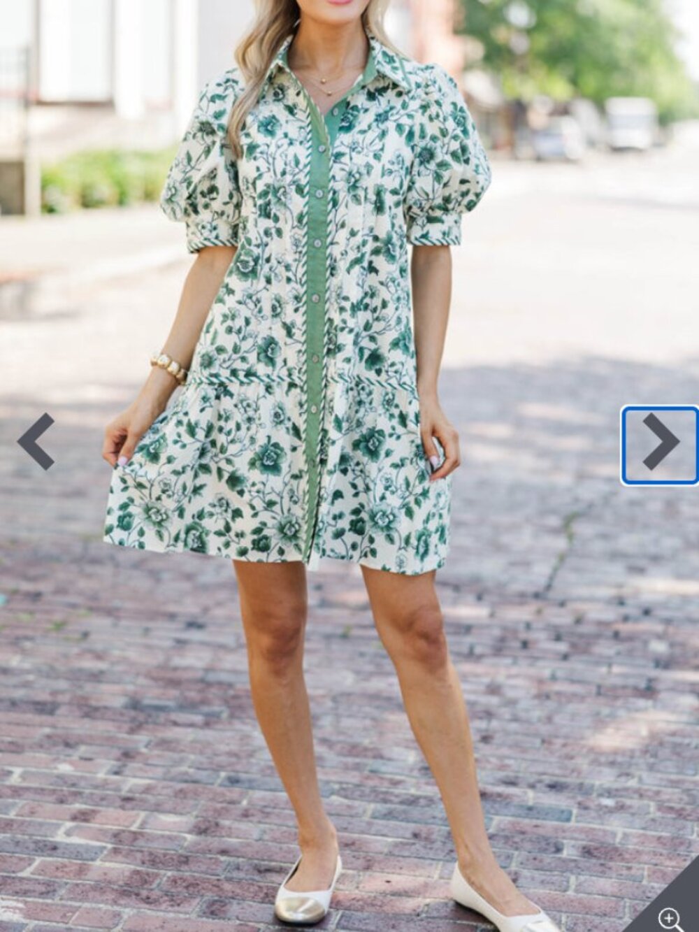 Entro Feeling Radiant Green Floral Dress Sz Large